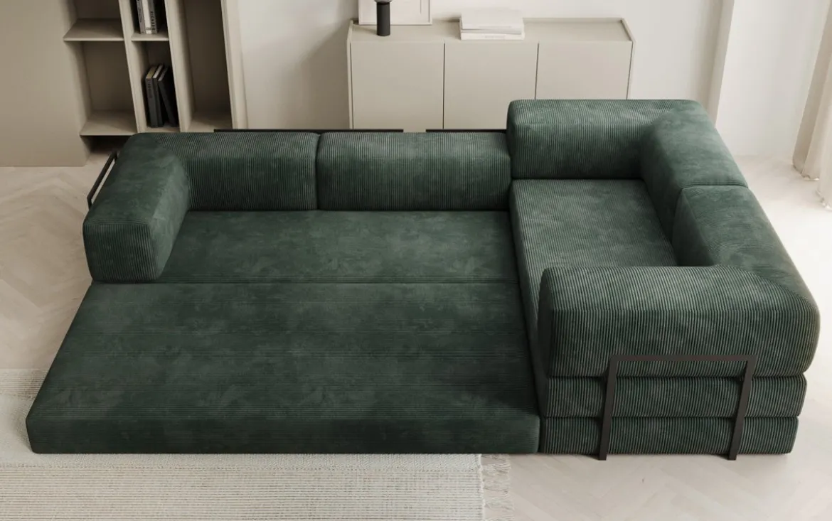 Designer Ecksofa Lazy geschlossen in Cord