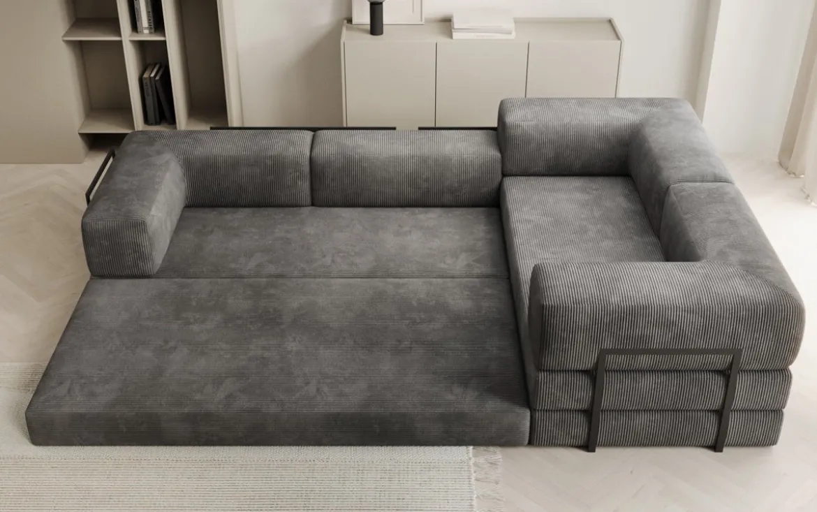 Designer Ecksofa Lazy geschlossen in Cord