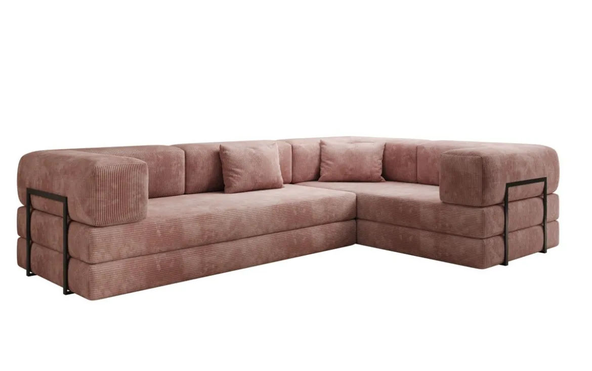 Designer Ecksofa Lazy geschlossen in Cord