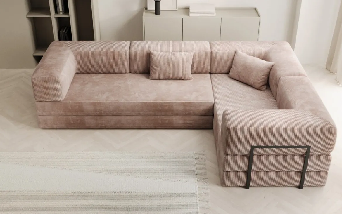 Designer Ecksofa Lazy geschlossen in Cord