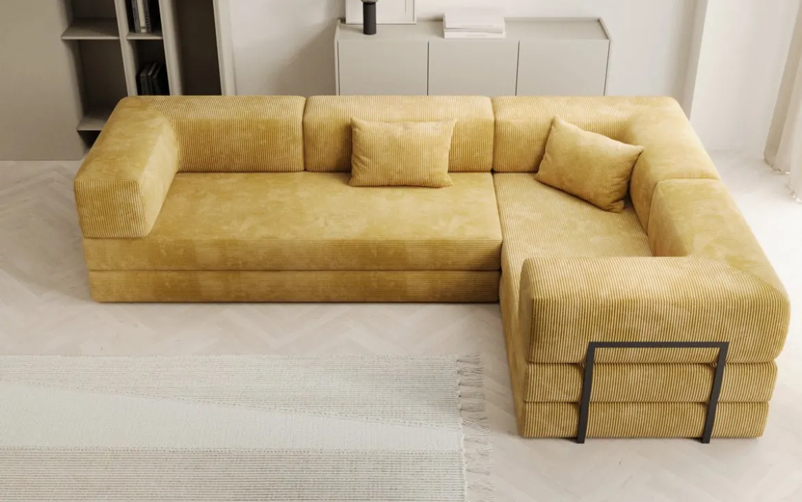 Designer Ecksofa Lazy geschlossen in Cord