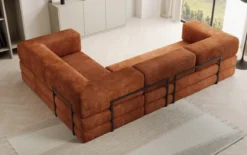 Designer Ecksofa Lazy geschlossen in Cord