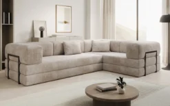 Designer Ecksofa Lazy geschlossen in Cord