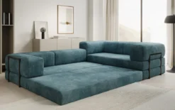 Designer Ecksofa Lazy geschlossen in Cord