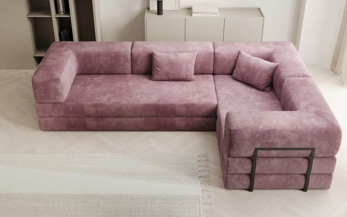 Designer Ecksofa Lazy geschlossen in Cord