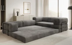 Designer Ecksofa Lazy geschlossen in Cord