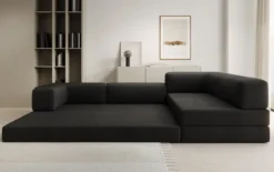 Designer Ecksofa Lazy in Bouclé