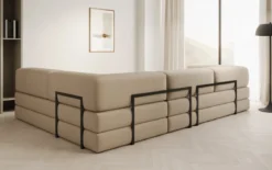 Designer Ecksofa Lazy in Bouclé