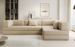 Designer Ecksofa Lazy in Bouclé