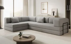 Designer Ecksofa Lazy in Bouclé