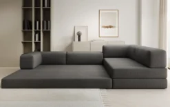 Designer Ecksofa Lazy in Bouclé