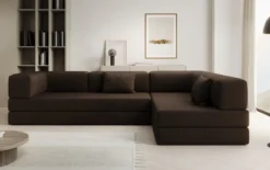 Designer Ecksofa Lazy in Bouclé