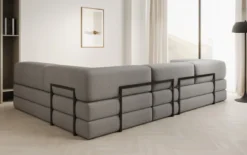 Designer Ecksofa Lazy in Bouclé