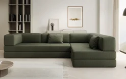 Designer Ecksofa Lazy in Bouclé