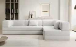 Designer Ecksofa Lazy in Bouclé