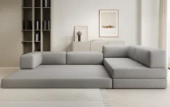 Designer Ecksofa Lazy in Bouclé