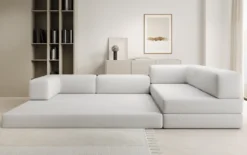 Designer Ecksofa Lazy in Bouclé