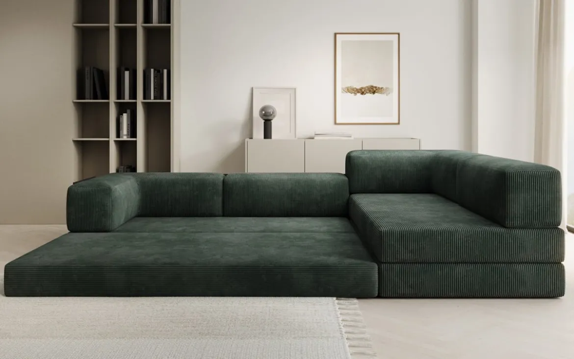 Designer Ecksofa Lazy in Cord