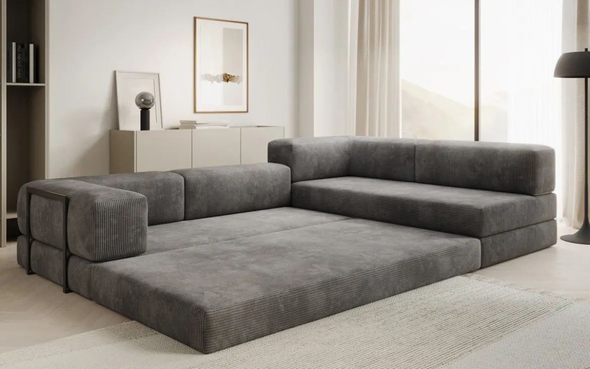 Designer Ecksofa Lazy in Cord