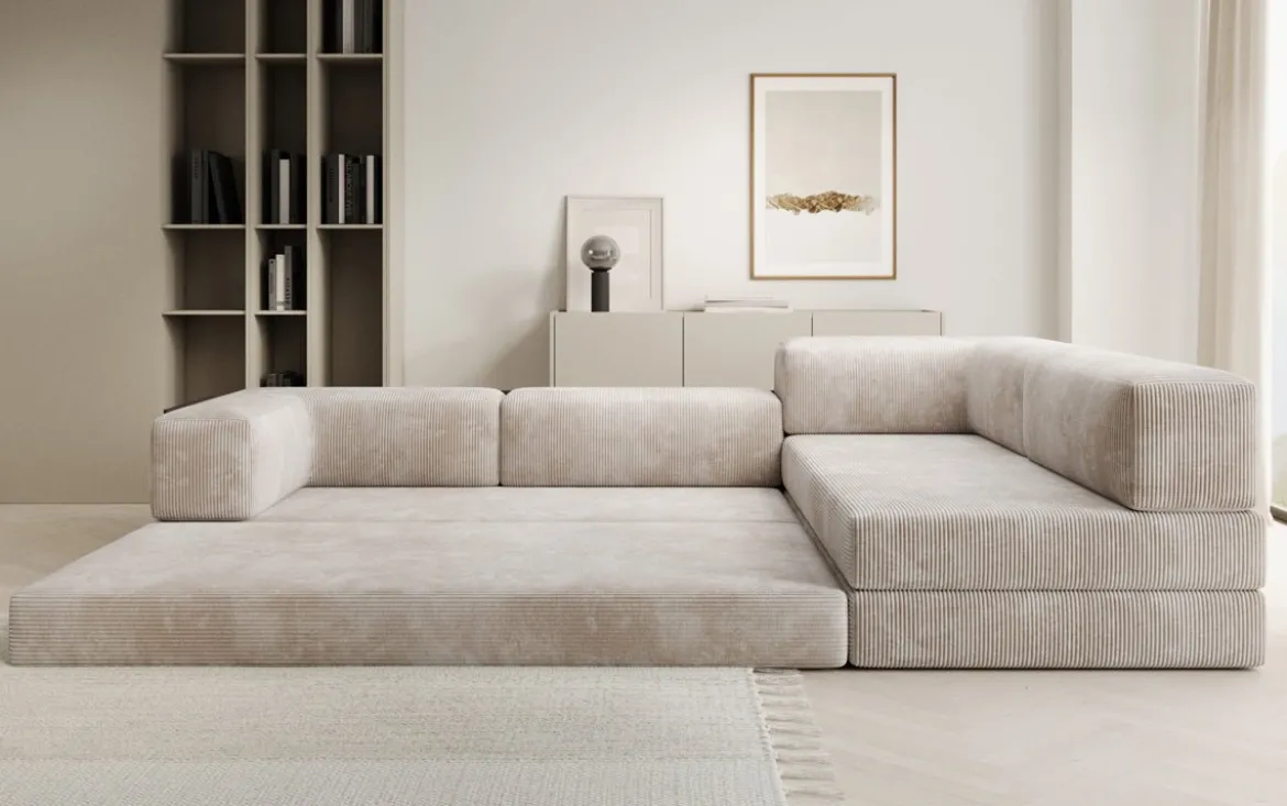 Designer Ecksofa Lazy in Cord