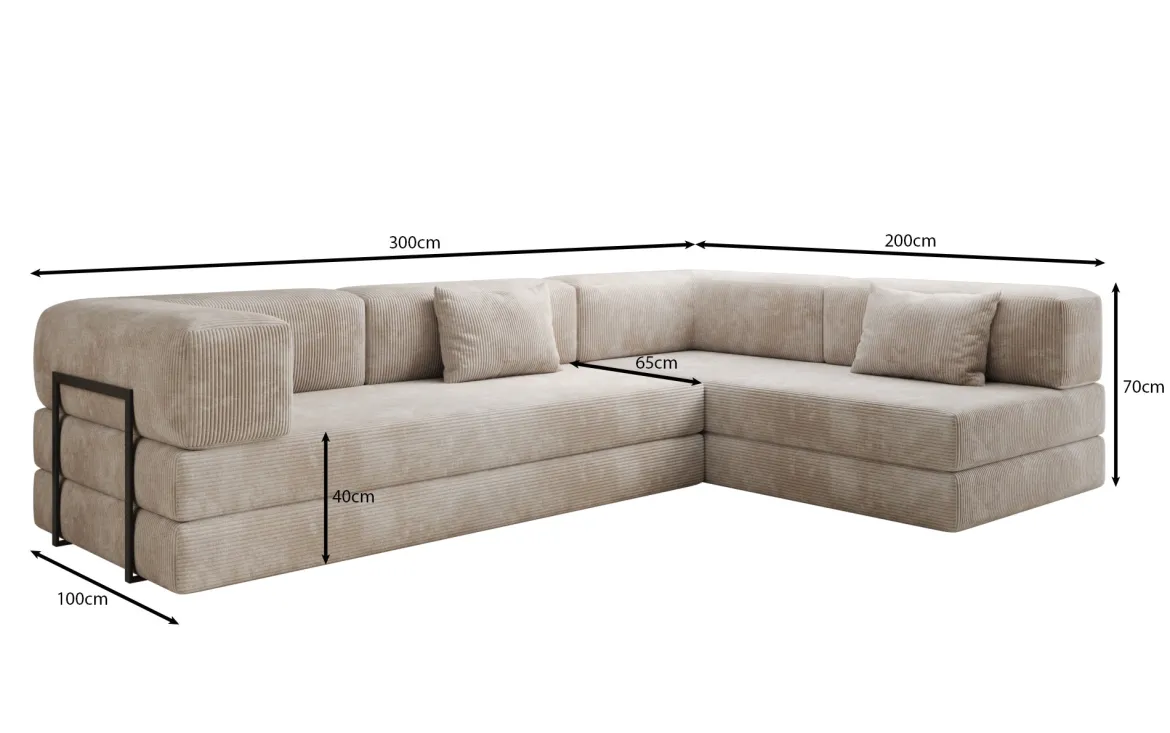Designer Ecksofa Lazy in Cord