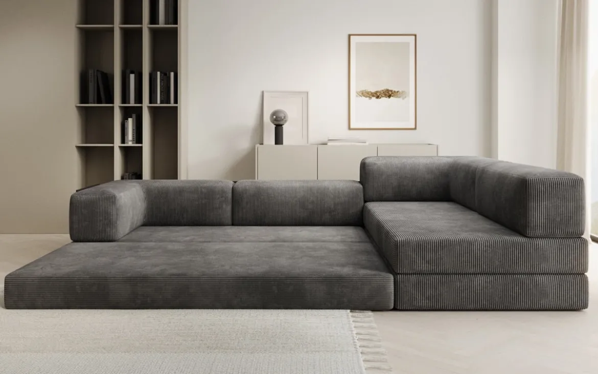 Designer Ecksofa Lazy in Cord
