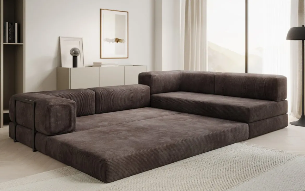 Designer Ecksofa Lazy in Cord