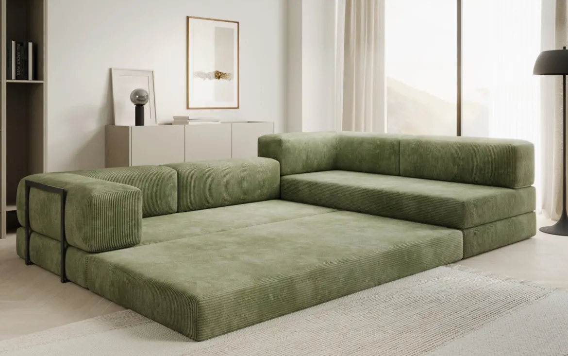 Designer Ecksofa Lazy in Cord