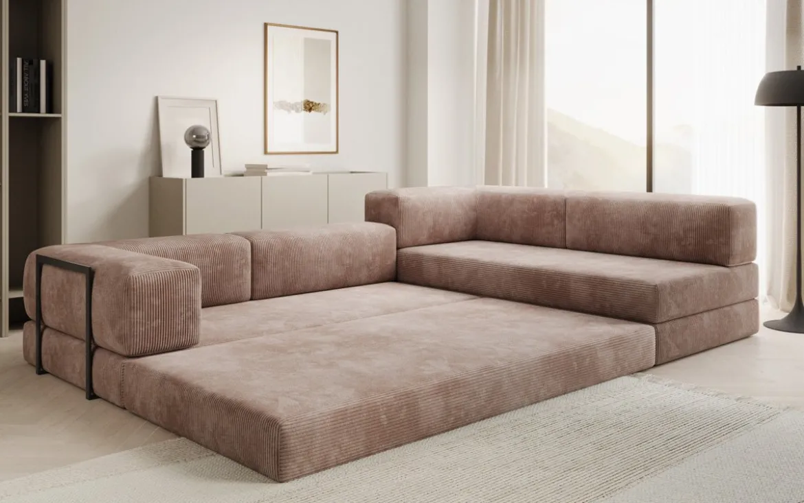 Designer Ecksofa Lazy in Cord