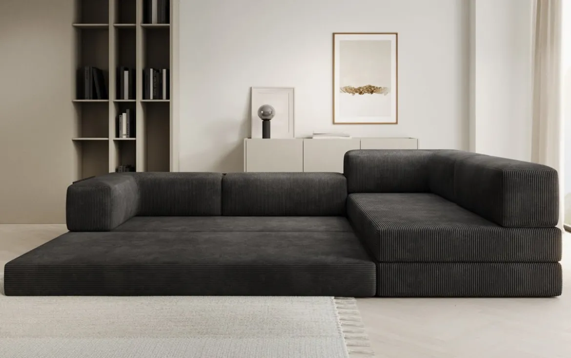 Designer Ecksofa Lazy in Cord