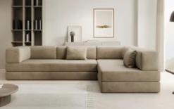 Designer Ecksofa Lazy in Samt