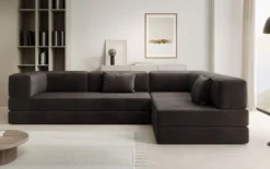 Designer Ecksofa Lazy in Samt