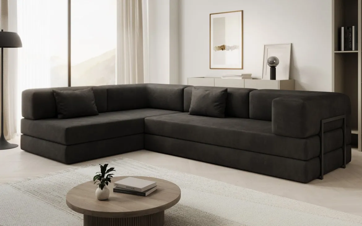 Designer Ecksofa Lazy in Samt