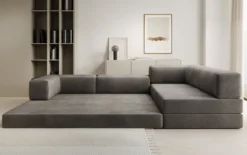 Designer Ecksofa Lazy in Samt