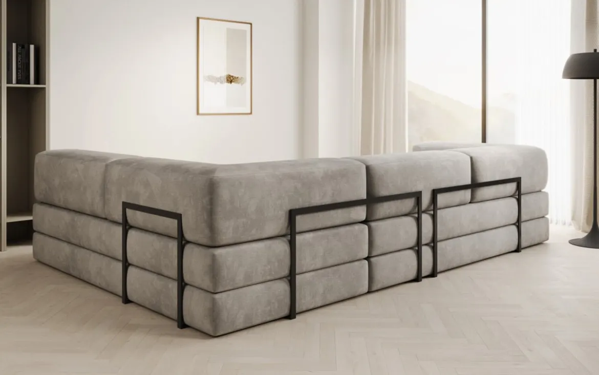Designer Ecksofa Lazy in Samt
