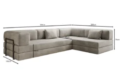Designer Ecksofa Lazy in Samt