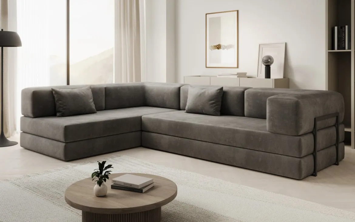 Designer Ecksofa Lazy in Samt
