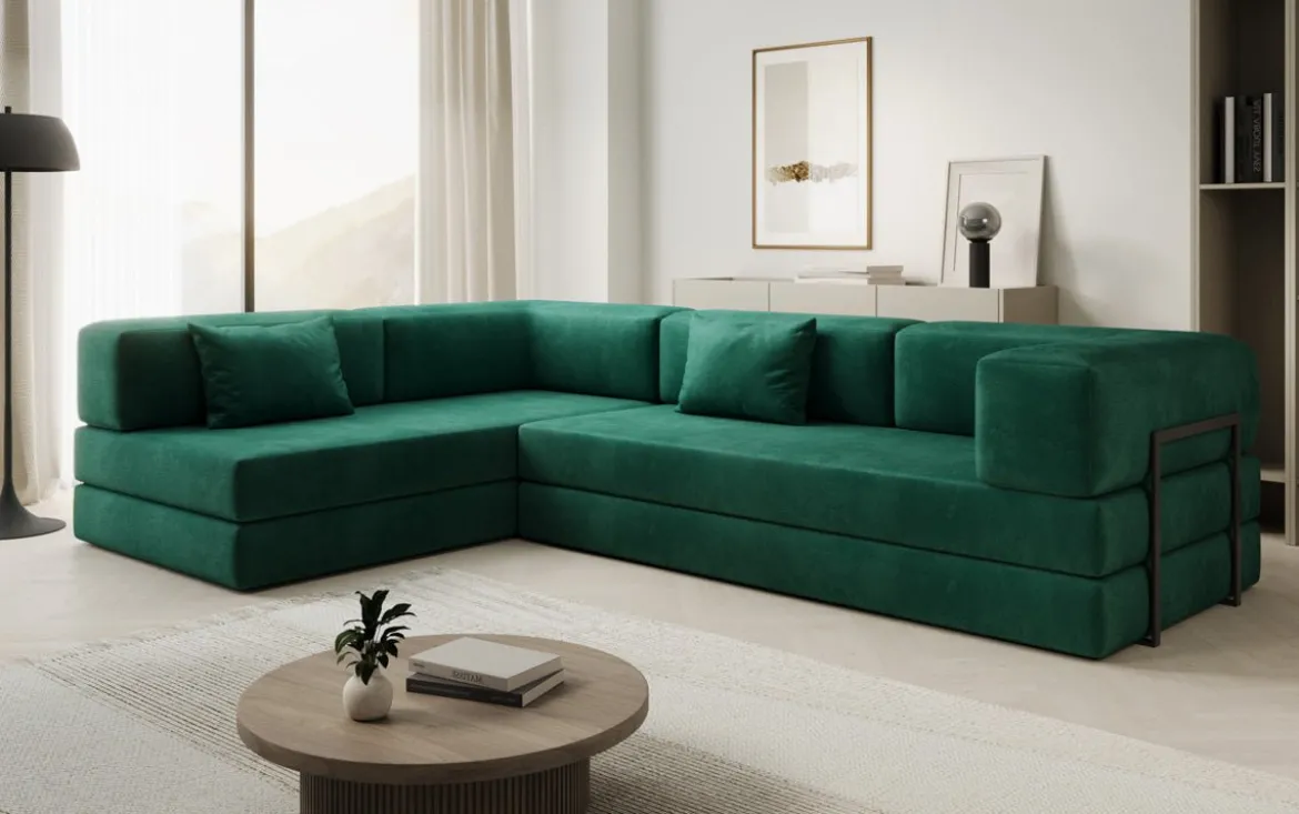 Designer Ecksofa Lazy in Samt