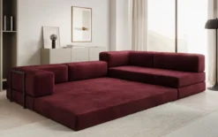 Designer Ecksofa Lazy in Samt