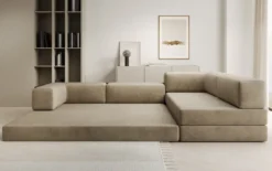 Designer Ecksofa Lazy in Samt