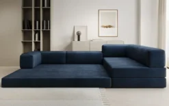 Designer Ecksofa Lazy in Samt