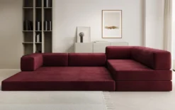 Designer Ecksofa Lazy in Samt