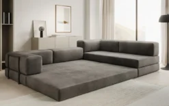 Designer Ecksofa Lazy in Samt