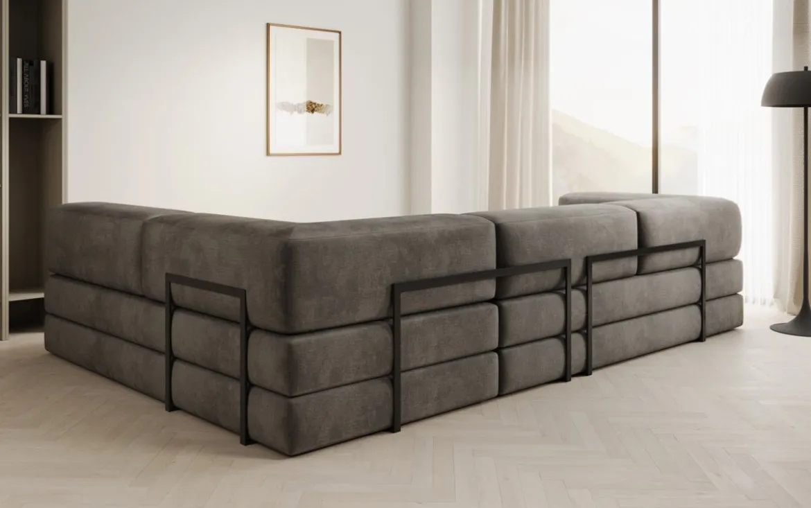 Designer Ecksofa Lazy in Samt
