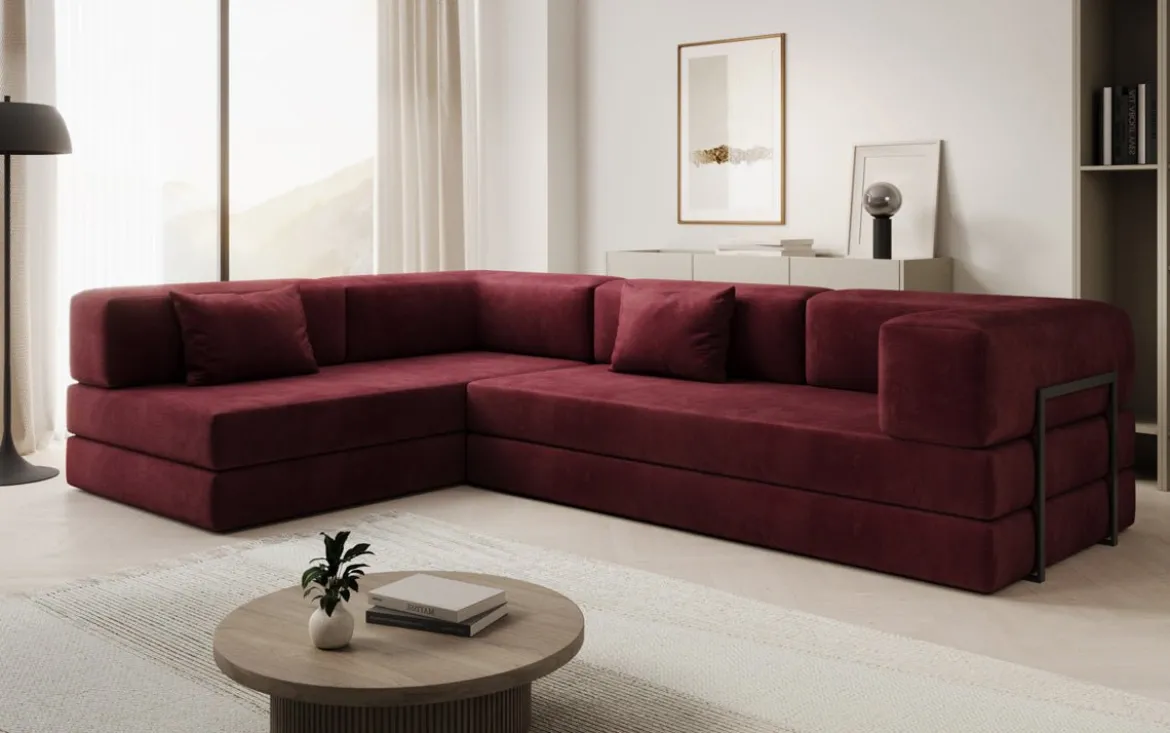 Designer Ecksofa Lazy in Samt