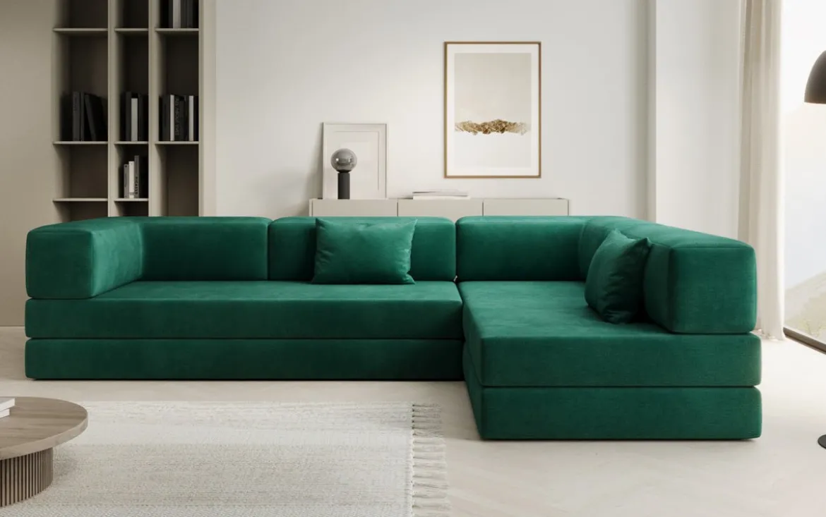 Designer Ecksofa Lazy in Samt