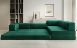 Designer Ecksofa Lazy in Samt