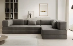 Designer Ecksofa Lazy in Samt