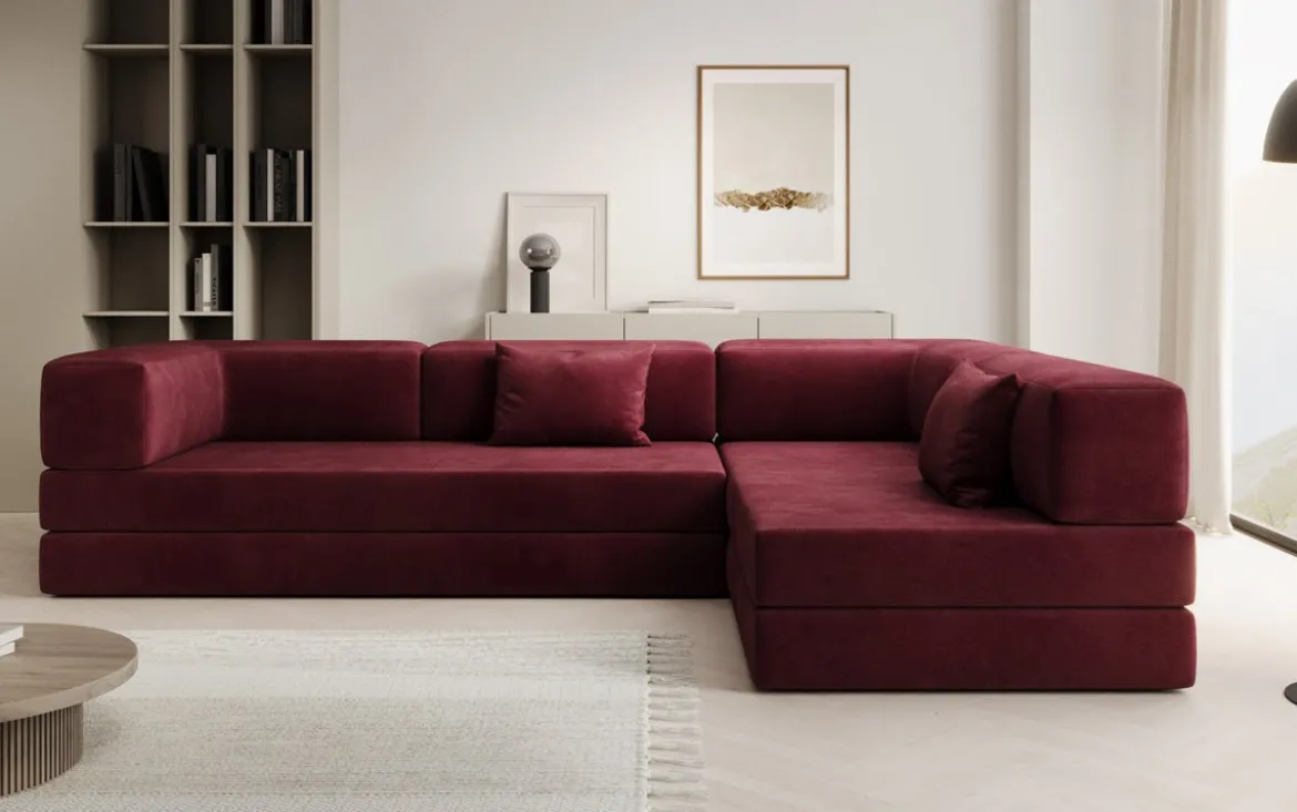 Designer Ecksofa Lazy in Samt