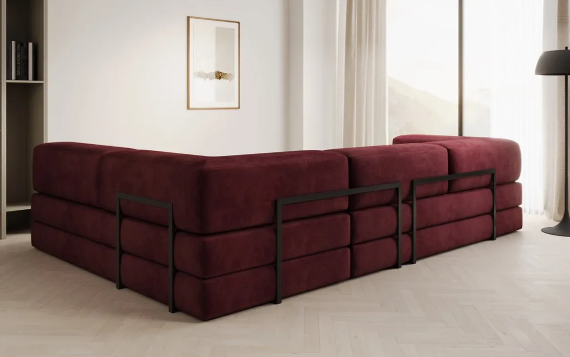 Designer Ecksofa Lazy in Samt